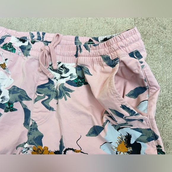 VANS Men Cotton Bermuda Beach Shorts Relaxed Fit Floral Elastic Waist L Summer - Picture 5 of 12